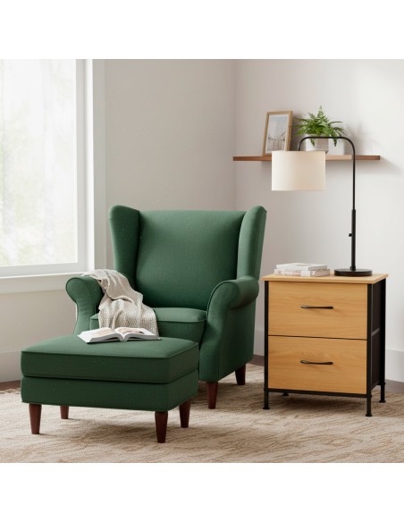 Max Home Commode en bois et tissu 40 x 30 x 52 cm