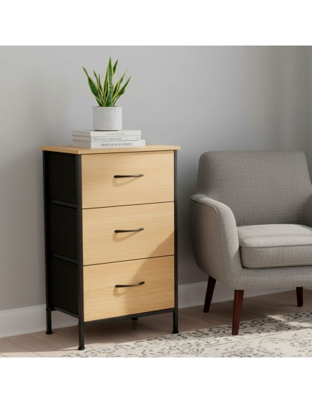 Max Home Commode en bois et tissu 40 x 30 x 75 cm