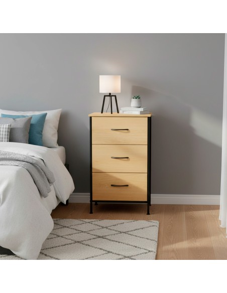 Max Home Commode en bois et tissu 40 x 30 x 75 cm