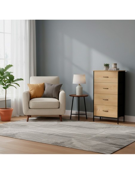 Max Home Commode en bois et tissu 55 x 30 x 100 cm