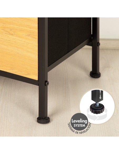 Max Home Commode en bois et tissu 55 x 30 x 100 cm