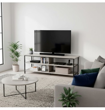 Max Home : Meuble TV effet béton, 5 étagères, 110 x 40 x... 2