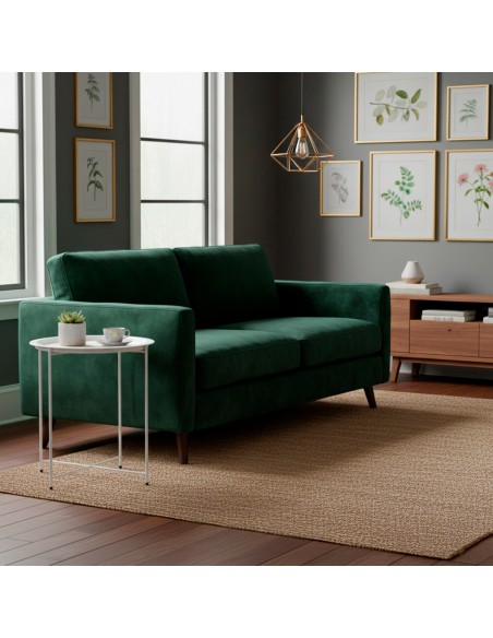 Max Home Table d'appoint blanche en métal, 47 x 52 cm
