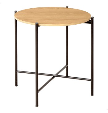 Max Home : table d'appoint ronde en bois, 40 x 40 cm