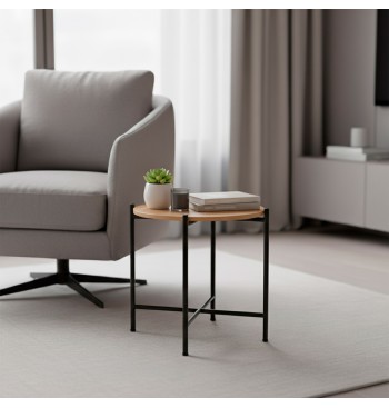 Max Home : table d'appoint ronde en bois, 40 x 40 cm 2