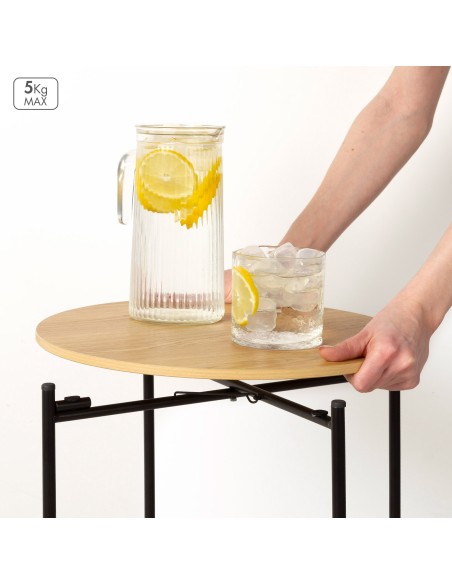 Max Home : table d'appoint ronde en bois, 40 x 40 cm