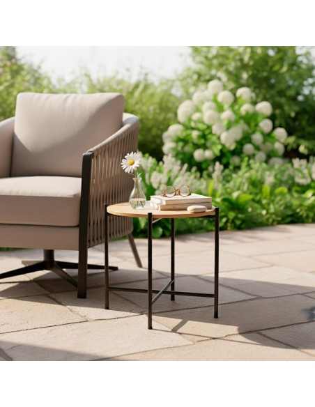 Max Home : table d'appoint ronde en bois, 40 x 40 cm