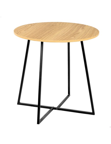Max Home : table d'appoint ronde en bois et métal, 40 x 40 cm
