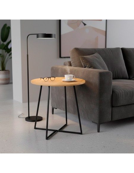 Max Home : table d'appoint ronde en bois et métal, 40 x 40 cm