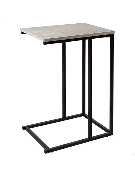 Table d'appoint Max Home pour canapé, métal et bois, grise, 40 x 30 x 59 cm