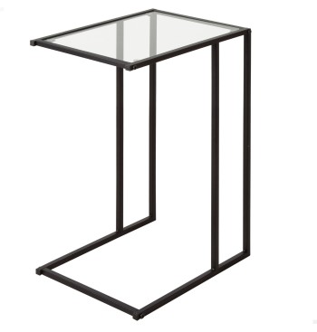 Table d'appoint Max Home pour canapé, métal et verre, 40...