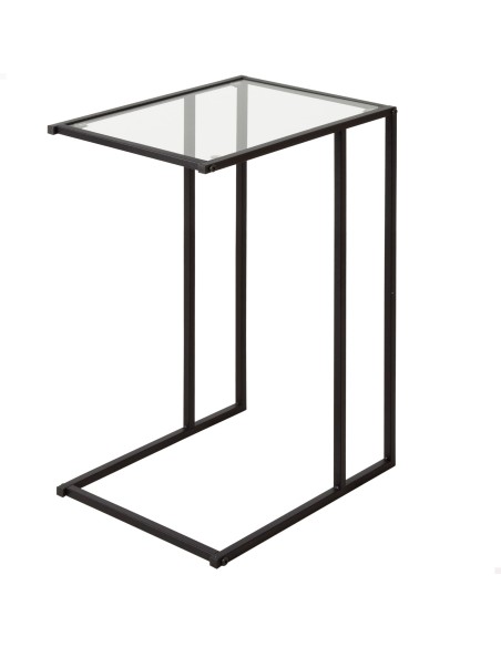 Table d'appoint Max Home pour canapé, métal et verre, 40 x 30 x 59 cm