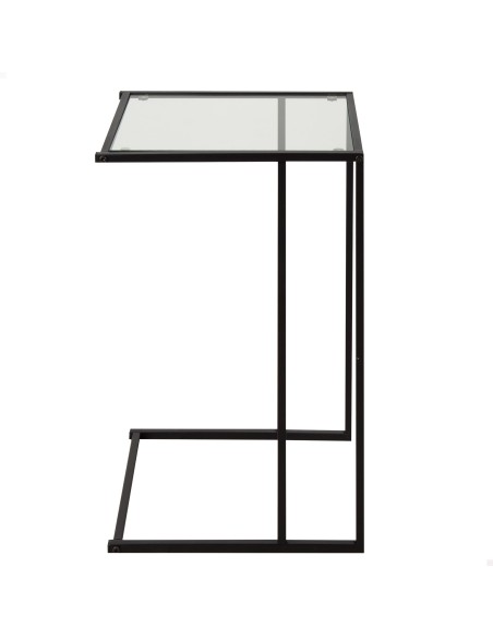 Table d'appoint Max Home pour canapé, métal et verre, 40 x 30 x 59 cm