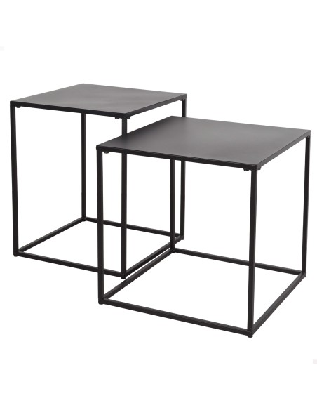 Ensemble Max Home : 2 tables d'appoint en métal, 38 x 38 x 37 cm et 34 x 34 x 41 cm