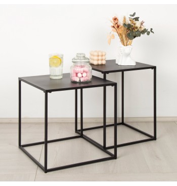 Ensemble Max Home : 2 tables d'appoint en métal, 38 x 38... 2