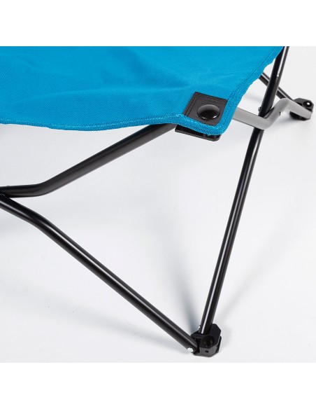 Lit de camping pliant bleu marine avec coussin