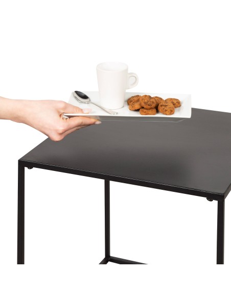 Ensemble Max Home : 2 tables d'appoint en métal, 38 x 38 x 37 cm et 34 x 34 x 41 cm