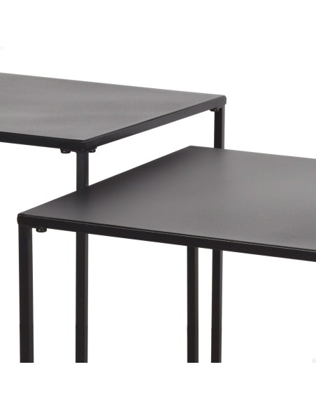Ensemble Max Home : 2 tables d'appoint en métal, 38 x 38 x 37 cm et 34 x 34 x 41 cm