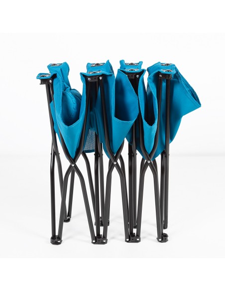 Lit de camping pliant bleu marine avec coussin