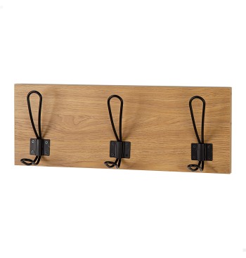 Max Home : porte-manteau mural en bois à 3 crochets, 40 x...
