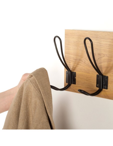 Max Home : porte-manteau mural en bois à 3 crochets, 40 x 7 x 15 cm
