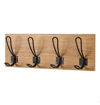 Max Home : porte-manteau mural en bois, 4 crochets, 45 x...