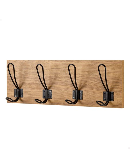 Max Home : porte-manteau mural en bois, 4 crochets, 45 x 7 x 15 cm