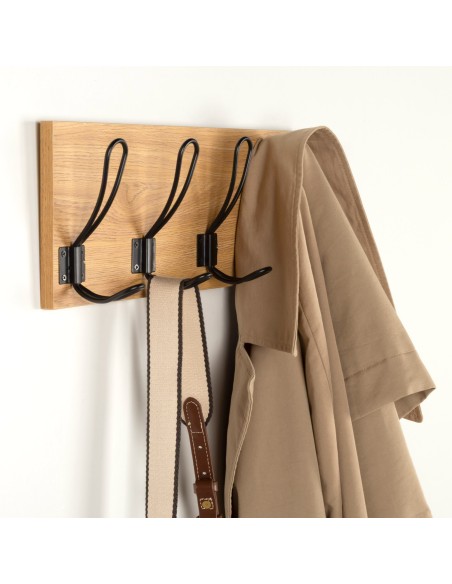 Max Home : porte-manteau mural en bois, 4 crochets, 45 x 7 x 15 cm