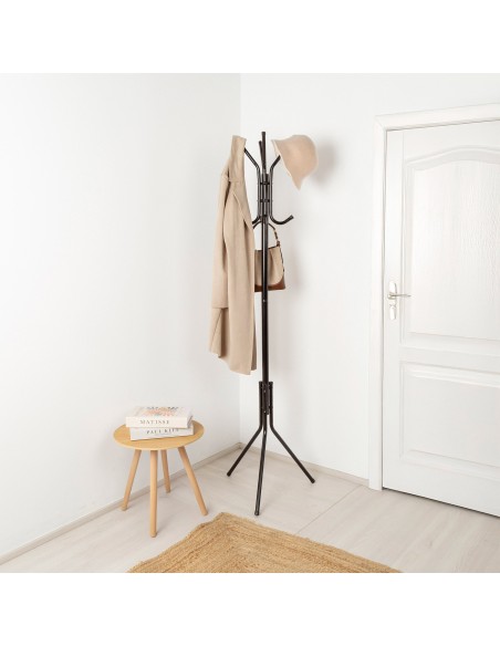 Max Home : porte-manteau sur pied en métal avec 8 cintres