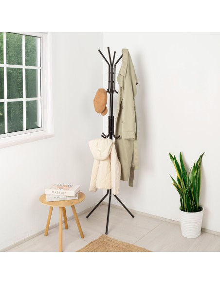Max Home : porte-manteau sur pied en métal avec 12 cintres
