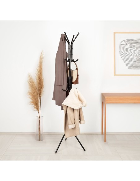 Max Home : porte-manteau sur pied en métal avec 12 cintres