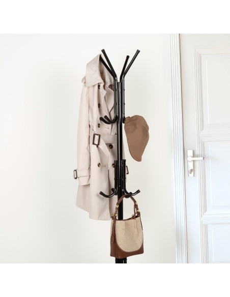 Max Home : porte-manteau sur pied en métal avec 12 cintres