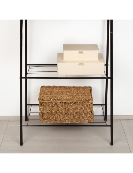 Max Home porte-vêtements fixe Burro  60x35x151 cm avec deux étagères grillagées