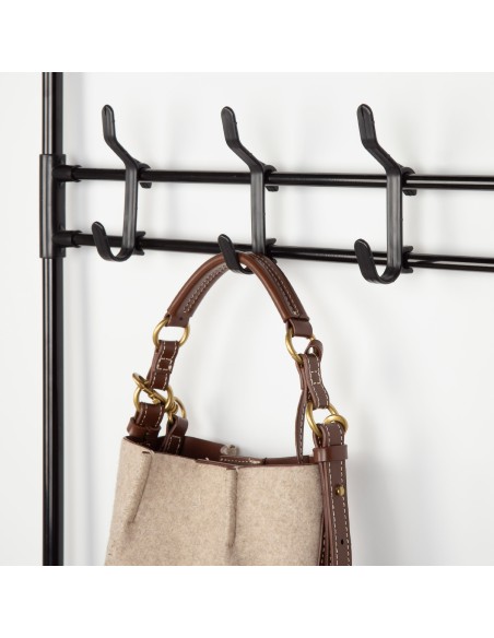 Max Home : porte-manteau sur pied 60 x 25 x 173 cm en plastique, avec 8 cintres et 5 étagères