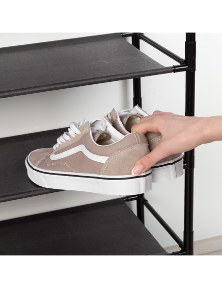 Max Home : porte-manteau sur pied 60 x 25 x 173 cm en plastique, avec 8 cintres et 5 étagères