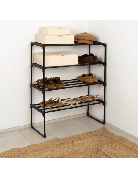 Max Home Étagère à chaussures en plastique à 4 niveaux, 68 x 30 x 85 cm