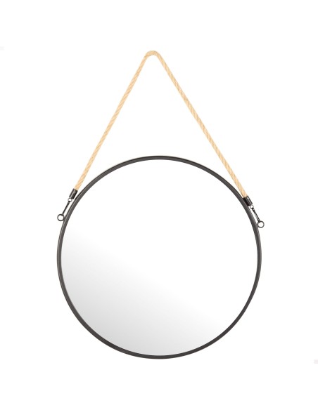 Max Home : miroir mural rond D55 avec cadre métallique et cordon