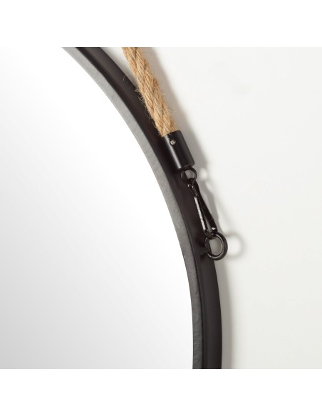 Max Home : miroir mural rond D55 avec cadre métallique et cordon