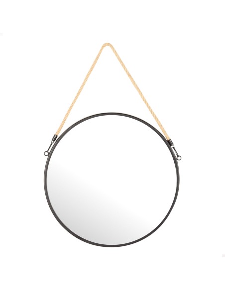 Max Home : miroir mural rond D38 avec cadre en métal et cordon