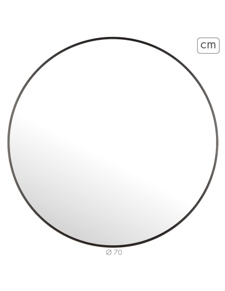 Max Home : miroir mural rond D70 avec cadre en métal