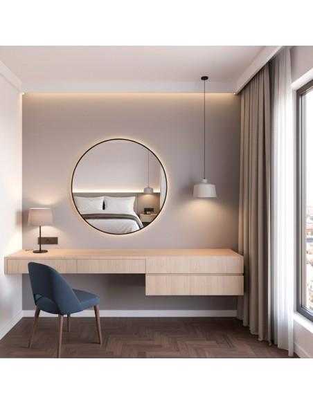 Max Home : miroir mural rond D70 avec cadre en métal