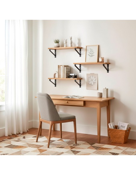 Ensemble Max Home : 3 étagères murales en bois de différentes dimensions