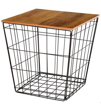 Table d'appoint Max Home, bois et métal avec rangement,...
