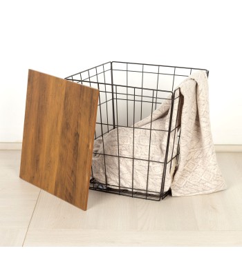 Table d'appoint Max Home, bois et métal avec rangement,... 2