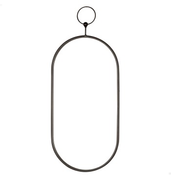 Miroir mural ovale Max Home, 25 x 50 cm, avec cadre et...