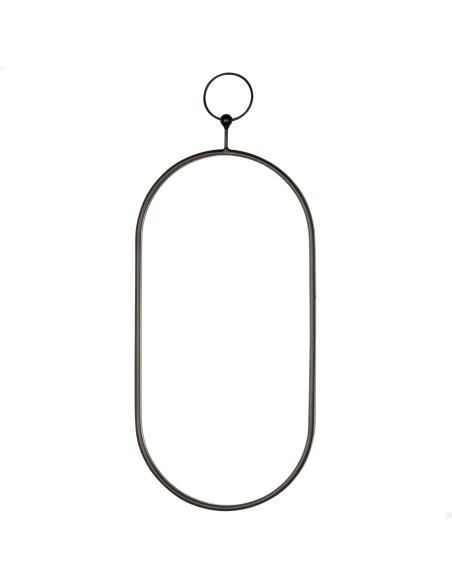 Miroir mural ovale Max Home, 25 x 50 cm, avec cadre et fixation métallique