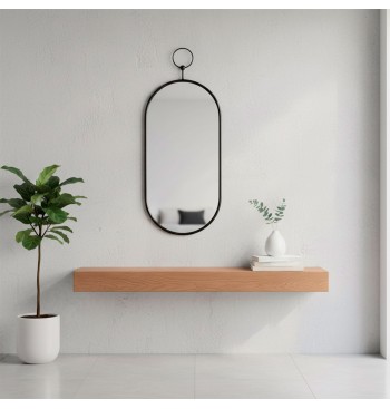 Miroir mural ovale Max Home, 25 x 50 cm, avec cadre et... 2