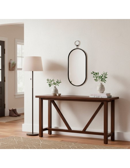 Miroir mural ovale Max Home, 25 x 50 cm, avec cadre et fixation métallique