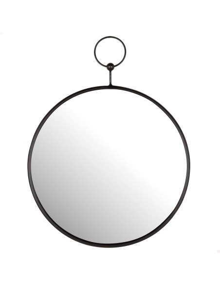 Max Home : miroir mural rond D35 avec cadre et fixation métallique
