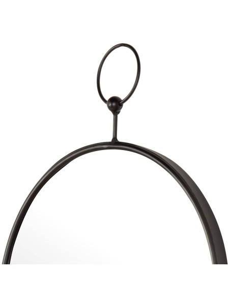 Max Home : miroir mural rond D35 avec cadre et fixation métallique